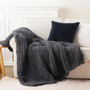 Battilo Chunky Knit Throw Blanket, Soft and Thick Chenille Throw Blanket, 50"x60" Handmade Cable Knit Crochet Blanket, Large Rope Knot Throw Blankets for Couch Sofa Bed Home Decor, Grey by CozyNest Decor