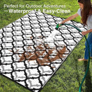 OLANLY Reversible Outdoor Rug 6x9 ft Clearance, Waterproof Outdoor Plastic Straw Rug with Interlacing Pattern, RV Mat for Patio, Camping, Balcony, Deck, Backyard, Black & White by CozyNest Decor