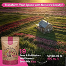 Organo Republic 19 Annual & Perennial Wildflower Seeds Mix for Indoor and Outdoors, Attract Bees & Butterflies. 100,000+ Non-GMO, Heirloom Wildflower Garden Seeds, 4oz Packet for Growing Wild Flowers by GreenHaven Gardens