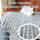 Maetoow Chenille Chunky Knit Blanket Throw （50×60 Inch）, Handmade Warm & Cozy Blanket Couch, Bed, Home Decor, Soft Breathable Fleece Banket, Christmas Thick and Giant Yarn Throws，Grey by CozyNest Decor