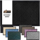 GORILLA GRIP 100% Waterproof All-Season WeatherMax Doormat US Designed Natural Rubber, Stain and Fade Resistant, Low Profile Indoor Outdoor Door Mats, Easy Clean Patio Mat, 23x35, Black Diamond by CozyNest Decor
