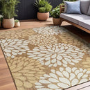 Beverly Rug Outdoor Rug 6x9 Modern Exotic Tropical Leaf Area Rugs for Indoor and Outdoor Patio Deck Porch Garden Water Resistant Washable Outside Carpet (6 x 9 Wooden) by CozyNest Decor