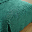 MarCielo 3-Piece 100% Cotton Oversized Bedspread Lightweight Quilt Coverlet Embroidery Farmhouse Bedding Set T0 (Emerald, Oversized Queen (100"x106")) by CozyNest Decor