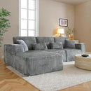 HYJT-H&K Modular Sectional Sofa Cloud Sectional Couch, 107" Comfy Fluffy L Shaped Dark Grey Couches for Living Room, Deep Seat Memory Foam Plush Corduroy Boneless Couch Sectionals Left Facing Chaise by CozyNest Decor