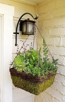 SuperMoss (29327 MossWeave Hanging Basket | Outdoor Hanging Planter with Moss | Decorative Plant Hanger for Porch, Balcony, Garden & Home Décor, Square with Wicker Rim, Set of 3 (S/M/L), Green by GreenHaven Gardens