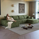 108" Sectional Couches for Living Room Modern Modular Sofa with L-Shape Couchs Upholstered Boneless Couch Deep Seat Sectional Couch with Chaise (Green, Right Facing Chaise+3Seaters+Ottoman) by CozyNest Decor