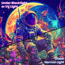 BVBOX Astronaut Space Blacklight Tapestry 79"x59", UV Reactive Astronaut Moon Garden Flower Universe Galaxy Planet Glow in Dark Tapestries, Black Light Neon Upright Poster Wall Hanging Backdrop Decor for Bedroom Living Room by CozyNest Decor