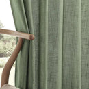 Joydeco Linen Curtains 84 Inch Length 2 Panel Sets,Light Filtering Curtains for Bedroom 52 Inch Wide Living Room Drapes with Back Tabs & Rod Pockets (W52 x L84 Inch, Loden) by CozyNest Decor