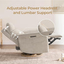 CHITA Power Recliner Chair, Electric Triple-Motor Swivel Glider Nursery Rocking Chair with Adjustable Power Headrest and Lumbar Support, GREENGARD Gold Certified, Solid Wood Base, Khaki Grey by TinyTreasures Baby Boutique