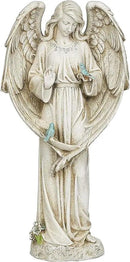 Joseph's Studio by Roman - Angel with Two Birds Statue, 20" H, Garden Collection, Resin and Stone, Decorative, Religious Gift, Home Outdoor and Indoor Decor, Durable, Long Lasting by GreenHaven Gardens