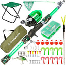 DaddyGoFish Kids Fishing Pole - Rod Reel Combo Tackle Box Starter Set - First Year Small Gear Kit for Boys Girls Toddler Youth Age Beginner Little Children by TinyTreasures Baby Boutique