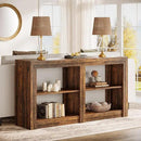 Tribesigns 59-Inch Farmhouse Entryway Table, 3-Tier Console Tables for Living Room, Wood Console Behind Couch for Living Room, Hallway, Foyer, Rustic Brown by CozyNest Decor