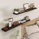 Axeman 48 inch Floating Shelves for Wall - 8'' D Live Edge Rustic Solid Elm Wood Floating Shelves Wall Mounted, Hanging Shelves with Invisible Bracket for Living Room Bedroom Kitchen, Walnut by CozyNest Decor