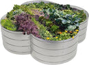 Sunnydaze Galvanized Raised Garden Bed - Metal Raised Bed for Gardening - Outdoor Planter Box for Flowers, Plants, and Vegetables - Silver - 12” H Clover by GreenHaven Gardens