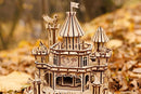 Wood Trick Dragon Castle Movable Wooden 3D Puzzles for Adults and Kids to Build - Red LED - Greensleeves Melody - Towers Rotating - Engineering DIY Project Mechanical Model Kits for Adults by TinyTreasures Baby Boutique