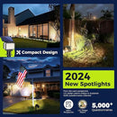 Solar Spot Lights Outdoor Waterproof for Flag, Tree, House, Garden, Yard, Landscape Spotlights for Accent Uplighting Decorations-4 Pack, Natural Light by GreenHaven Gardens