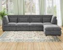 Oversized Modular Sofa, Extra Deep Cloud Chenille Sectional Couch with Ottoman Chaise, Fluffy Chenille 5 Seater Sofa Bed for Living Room, Villa (L Shape 5 Seater, Chenille Grey) by CozyNest Decor