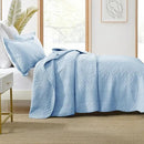 MarCielo 3-Piece 100% Cotton Oversized Bedspread Lightweight Quilt Coverlet Embroidery Farmhouse Bedding Set (Tf Light Blue, Oversized Queen (100"x106")) by CozyNest Decor