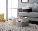 DECOMOMO Storage Bins Fabric Storage Baskets for Shelves, Linen Closet Organization Toys Nursery (Mixed Neutral, Large - 3 Pack) by CozyNest Decor