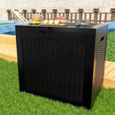 36 Gallon Outdoor Deck Box,Storage Lockable Waterproof Patio Furniture,Garden Tools,Cushions,Pool Accessories Outside Storage Resin Box(Black Pattern) by GreenHaven Gardens