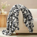 Amélie Home Chunky Knit Throw Blanket for Couch, Soft Chenille Crochet Blanket for Sofa, 50"x60", Space-Dyed Black by CozyNest Decor