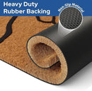 Barnyard Designs Natural Coco Coir Heavy Duty Backing Doormat - Large Cute Non-Slip Front Door Welcome Mat for Outside Entrance or Porch Entry, Brown (17x30, Shaka) by CozyNest Decor