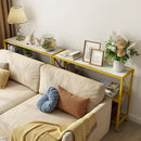Hoctieon Gold Console Table, 3 Tier Entryway Table, Hallway Table, Narrow Sofa Table with Shelves, Entrance Table for Entryway, Gold and White by CozyNest Decor
