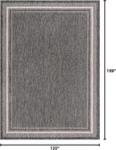 Unique Loom Outdoor Border Collection Area Rug - Soft Border (10' x 14' 1" Rectangle, Black/ Ivory) by GreenHaven Gardens