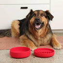 The Slowdown Bowl Silicone Slow Feeder for Dogs & Puppies, Slow Eating, Modern Lick Mat Design, Reduces Gulping, Fits 2 Cups 7.5” Across x 1.5” Tall, Mealtime Challenge, Medium-Cherry by CozyNest Decor