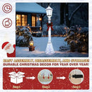 6FT Lighted Freestanding Lamp Post for Christmas Decoration, Pre-Lit Iridescent Post Lamp with 120 LED Lights & Removable Bow, Outdoor 3D Glittered Standing Festival Display, White by CozyNest Decor