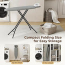 Yaheetech Foldable Ironing Board, Heavy Duty Iron Board with 9 Adjustable Heights, 4 Layer Cover and Safety Iron Rest, 52X14 Compact and Space Save Iron Board for Home Laundry Room Use, Gray by CozyNest Decor