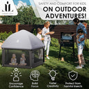 Pop-Up Playpen for Babies & Toddlers Foldable with Canopy (UPF 50), Self-Inflating Playmat, Wind Shade & Carry Bag Durable Baby Beach Tent, Outdoor by TinyTreasures Baby Boutique