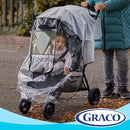 Graco Univeral Deluxe Weather Shield with Zippered Window, Baby Rain Cover, Universal Size to fit Most Stollers, Waterproof, Windproof, Ventilation, Protection, Shade, Umbrella, Pram, Vinyl, Clear by TinyTreasures Baby Boutique