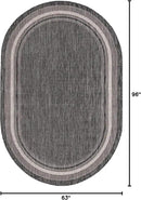 Unique Loom Outdoor Border Collection Area Rug - Soft Border (5' 3" x 8' Oval, Black/ Ivory) by GreenHaven Gardens