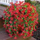 INSPRING Artificial Faux Outdoor Outside Flowers Plants, 2 PCS Fake Silk UV Resistant Look Real Red Daisy Trailing Vines for Front Door Porch Planter Urn Patio Balcony Decoration by CozyNest Decor