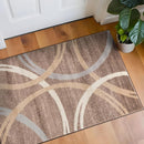 Rugshop Modern Wavy Circles Design Area Rug 2'7" x 4' Brown by TinyTreasures Baby Boutique
