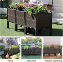 47x15x19in Raised Garden Beds Outdoor, Polypropylene Elevated Planter Boxes Outdoor for Vegetables, Flowers, Herbs, Garden Box with Drain Outlet, Heat and Frost Resistance Planters, 330lb Capacity by GreenHaven Gardens