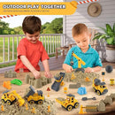 Asoxt 43-Piece Construction Sensory Playset – 2 lbs Play Sand, 4 DIY Trucks, Crane & Road Signs – Creative Sandbox Toy for Kids Ages 3+ by GreenHaven Gardens