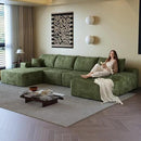 108" Sectional Couches for Living Room Modern Modular Sofa with L-Shape Couchs Upholstered Boneless Couch Deep Seat Sectional Couch with Chaise (Green, Left Facing Chaise+3Seaters+Ottoman) by CozyNest Decor