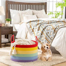 KAKAMAY Large Blanket Basket (20"x13"),Woven Baskets for storage Baby Laundry Hamper, Cotton Rope Blanket Basket for Living Room, Laundry, Nursery, Pillows, Baby Toy chest (Rainbow) by GreenHaven Gardens