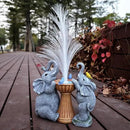 Elephant Statue Solar Garden Decor,Resin Elephant Statue and Colour Changing Optical Fiber Solar Lights,Outdoor Decor for Balcony, Garden, Patio, Yard, Lawn, Gifts for Mom Grandma by GreenHaven Gardens