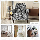 Floral Accent Chair Set of 2, High Back Upholstered Armchair with Solid Wooden Legs, Padded Armrest and Removable Comfortable Cushioned Seat Single Sofa for Living Room, Bedroom, Black by CozyNest Decor
