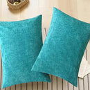 CaliTime Throw Pillow Covers Decorative 20 X 26 Inches Pack of 2 Cozy Chenille Standard Pillow Shams Cases for Couch Sofa Bed Living Room Home Lake Blue by CozyNest Decor