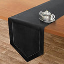 D'Moksha Homes Black Linen Table Runner 90 Inches Long - 100% Pure Linen Diamond Table Runner 14 x 90 Inch for Dining, Fall and Halloween - Machine Washable by CozyNest Decor