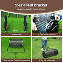 Compost Spreader 36 Inch Towable Peat Moss Spreader with Installation Support Accessories, Metal Mesh Roller Lawn Spreader for Top Soil, Manure, Mulch, Top Dressing - Garden spreaders for lawns by GreenHaven Gardens