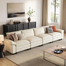 LINSY HOME Oversized Sectional Sofa - 157'' Oversized Corduroy Cloud Couch Deep Seat Modular Sofas Soft Modern Comfy Couches Furniture for Living Room Apartment Office, Beige by CozyNest Decor