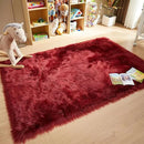 AMTOVO Faux Fur Sheepskin Rug for Living Room, 4 x 6 ft Burgundy Fluffy Area Rug for Bedroom, Playroom, Luxury Room Decor, Rectangle by CozyNest Decor