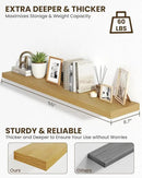 Marsmiles 55" Floating Shelves for Wall, Wooden Shelves with Invisible Brackets Set of 2, Rustic Farmhouse Wall Mounted Shelf for Kitchen Bathroom Living Room Study, Natural Oak by CozyNest Decor