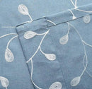MIUCO Floral Embroidered Semi Sheer Curtains Faux Linen Grommet Window Curtain for Living Room 52 x 84 Inch 2 Panels, Dusty Blue by CozyNest Decor