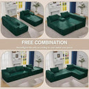 Hobestluk Modular Sectional Sofa Couches 108" L-Shape Couch 3 Seat Modular Sofa Memory Foam Sectional Couches for Living Room, Boneless Couch with Oversized Chaise (Green, Right Facing) by CozyNest Decor